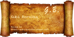 Gubi Borsika névjegykártya